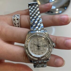 Breitling ladies mother of pearl cockpit watch
